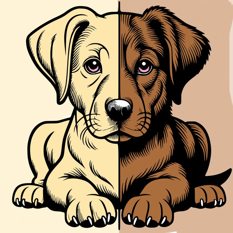 realistic dog split picture