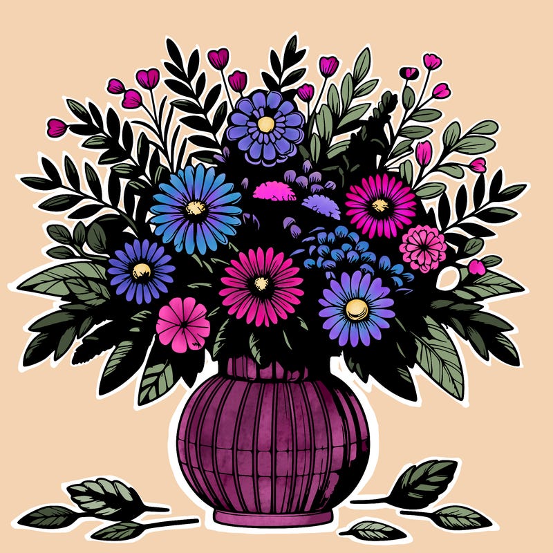 beautiful floral arrangement in big vase realistic