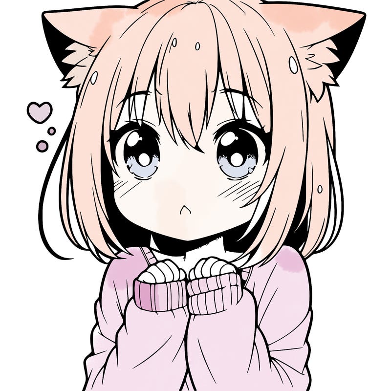 shy anime catgirl