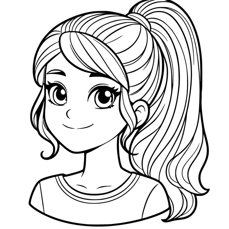 14 year old girl with ponytail hairstyle