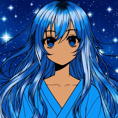 manga girl long hair