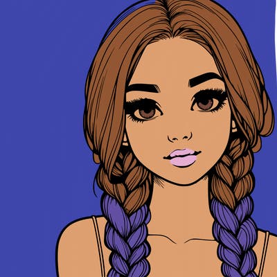 realistic girl with braids