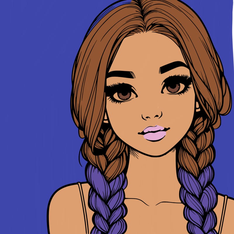 realistic girl with braids