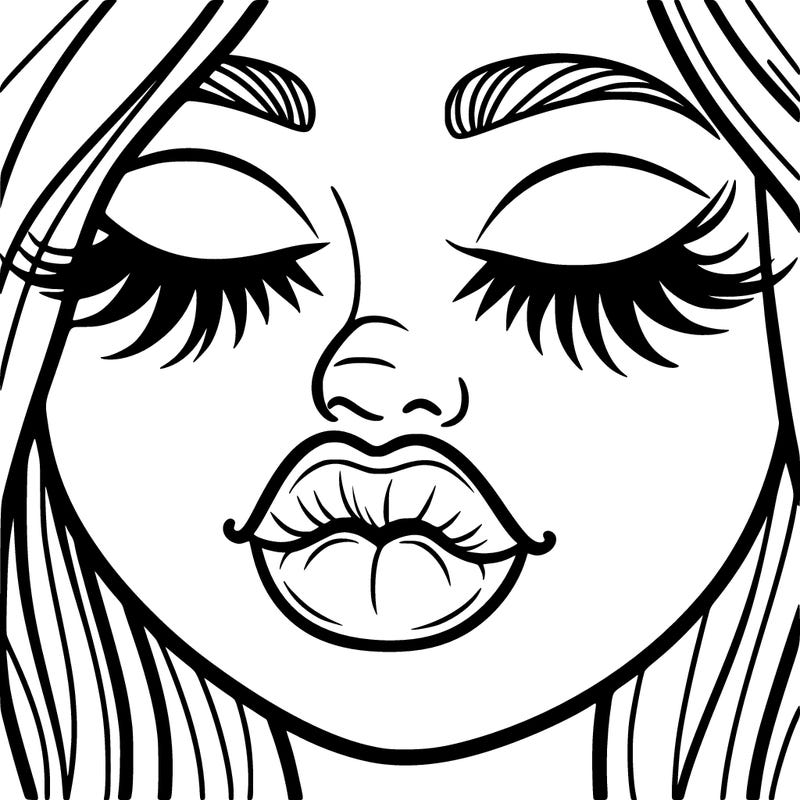 girl with full lips and lashes