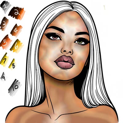 realistic woman with full lips