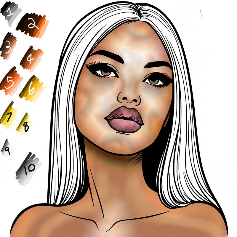 realistic woman with full lips