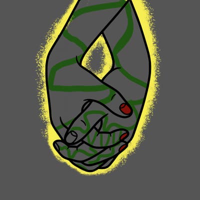 hands in shape of heart
