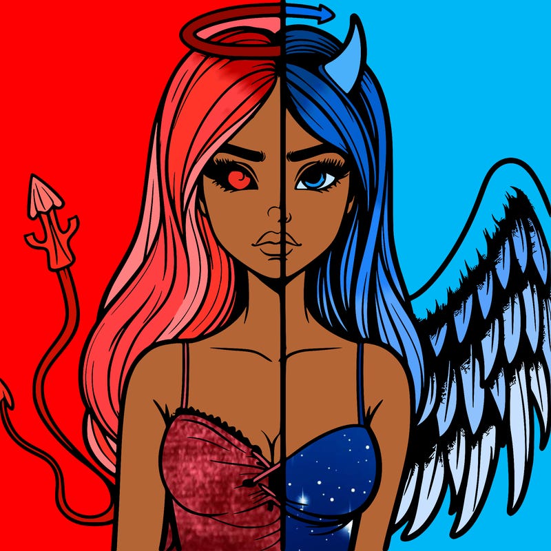 devil vs angel realistic girl