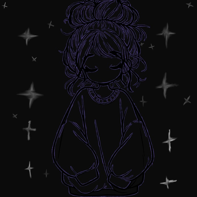 girl with baggy sweatshirt and messy bun