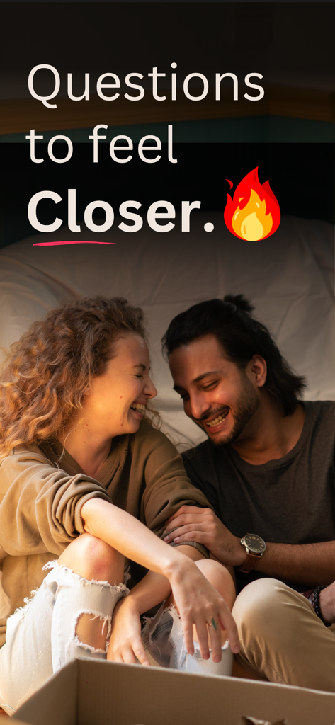 A happy young couple laughing together while using the Lovify relationship app