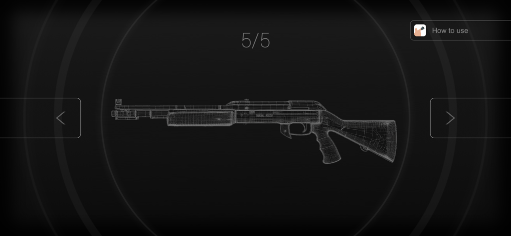 PewPewPew - Fingergun - Drahtgitter-3D-Modell einer taktischen Schrotflinte im Waffenauswahlbildschirm