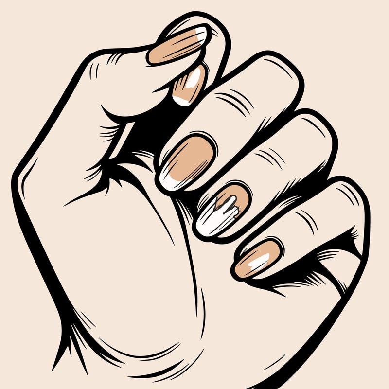 a hand with no nails