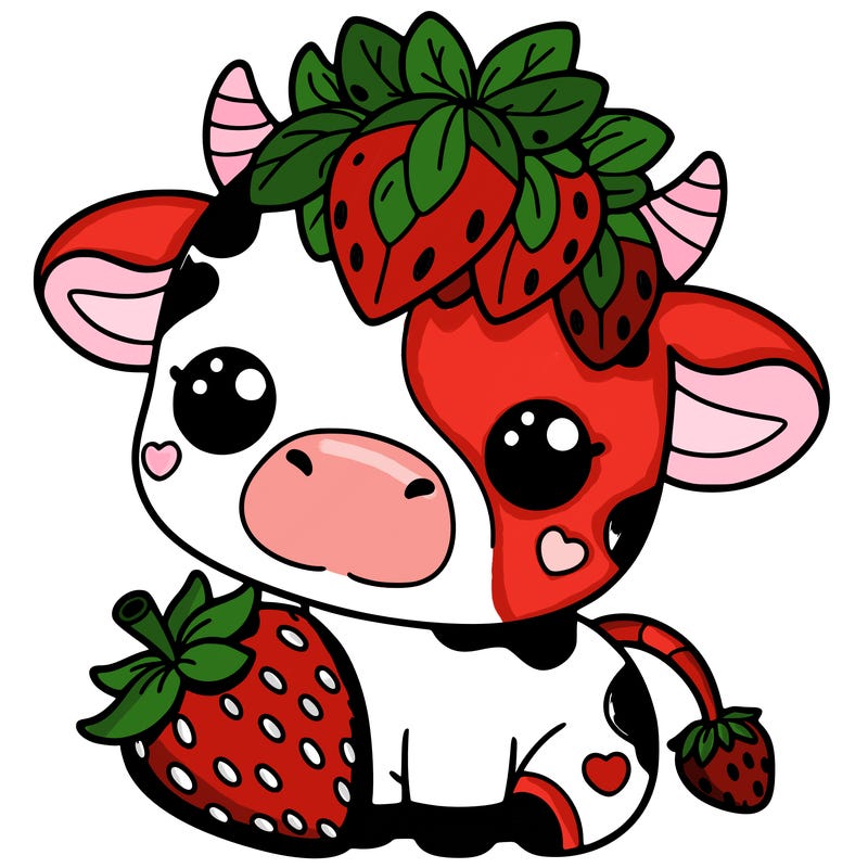 cute strawberry cow