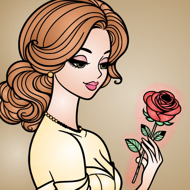 elegant woman holding a rose
