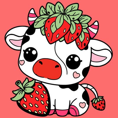 cute strawberry cow