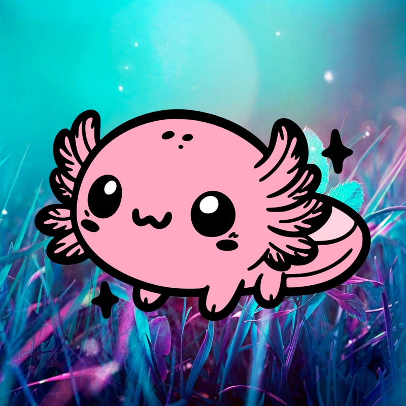 cute easy baby axolotl