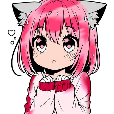shy anime catgirl
