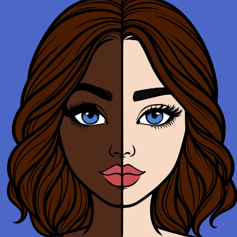 realistic girl split half