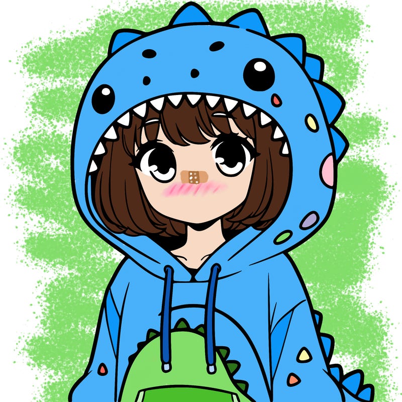 girl with dinosaur hoodie