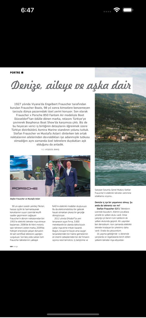 Naviga Magazine - Feature article in Naviga Magazine about luxury boats and maritime industry leaders