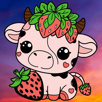cute strawberry cow