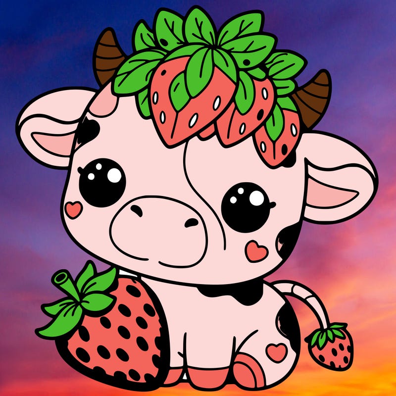 cute strawberry cow