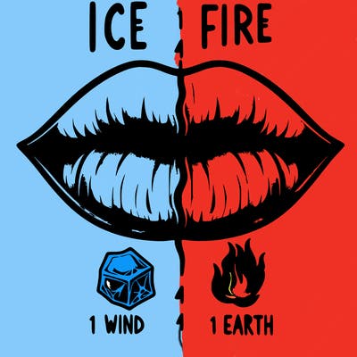 realistic lip split in fourth . 1 fourth ice 1 fire 1wind 1 earth