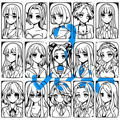 girls that look diffrent anime