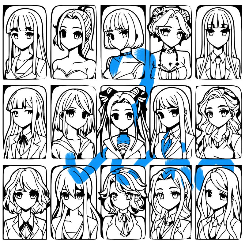 girls that look diffrent anime