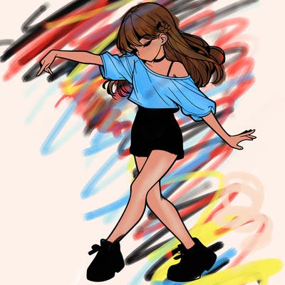 realistic girl danceing