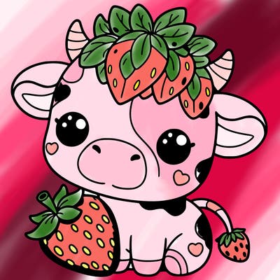 cute strawberry cow