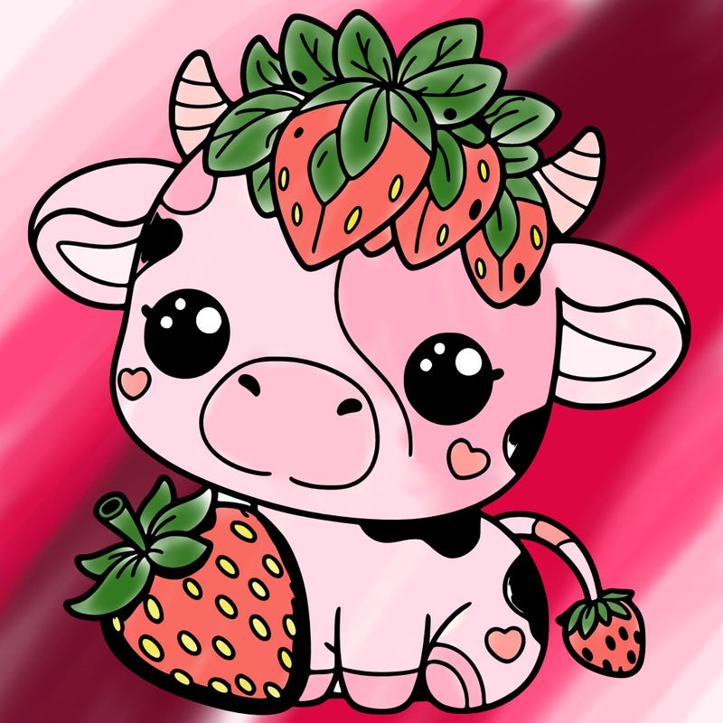 cute strawberry cow