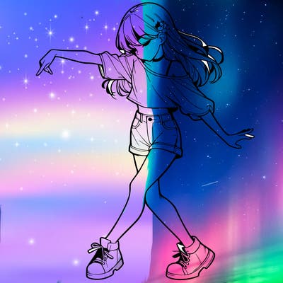 realistic girl danceing