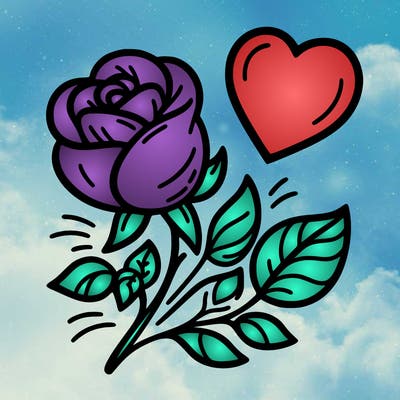 rose and heart