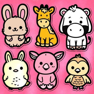 cute animal stickers