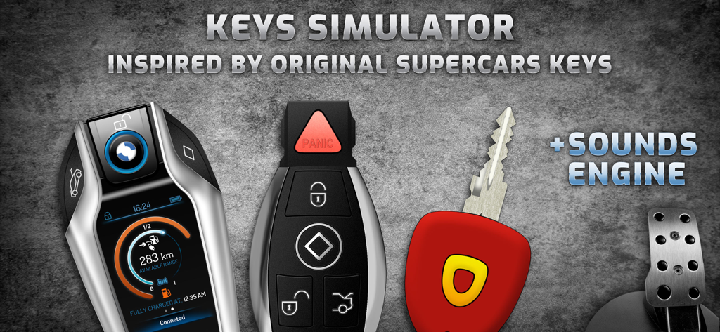 Keys and engine sounds of cars - Realistic car key fobs and engine sounds for car enthusiasts