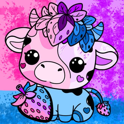 cute strawberry cow