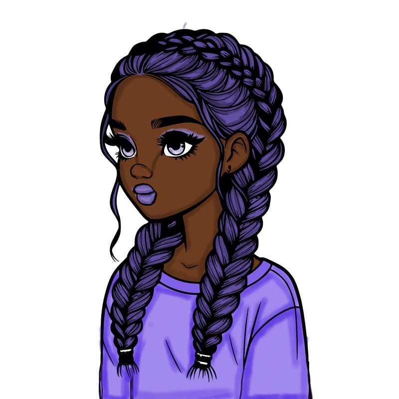 realistic girl with braids