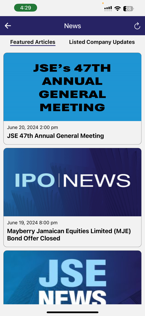 JSE Mobile - Featured financial news and company updates on the JSE Mobile app