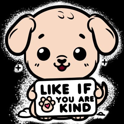 make a sign that says like if you are kind with a cute little dog
