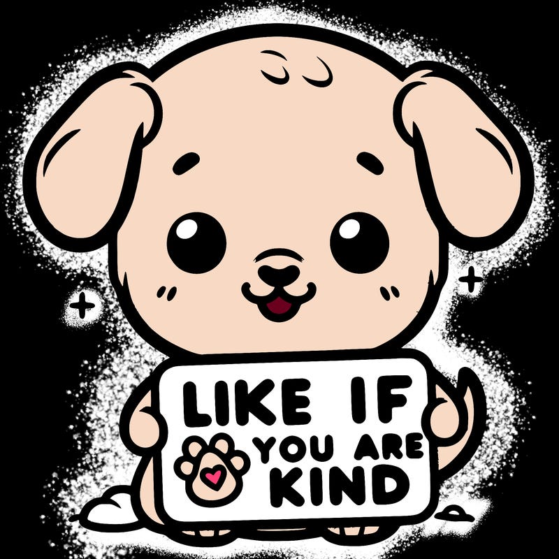 make a sign that says like if you are kind with a cute little dog