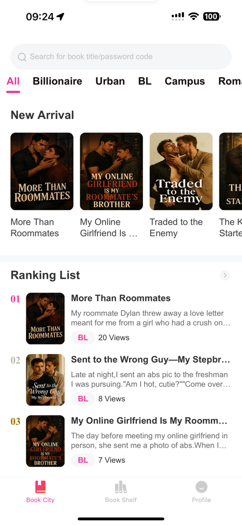 NovelNow - The NovelNow mobile app interface showing a variety of trending romance and drama stories in a ranking list.