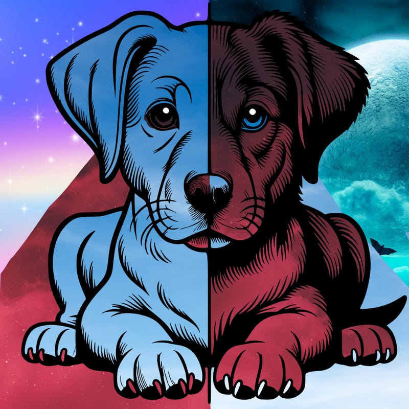 realistic dog split picture