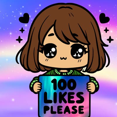 cute girl holding a sign saying 100 likes please