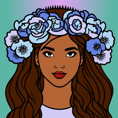 girl with flowers crown