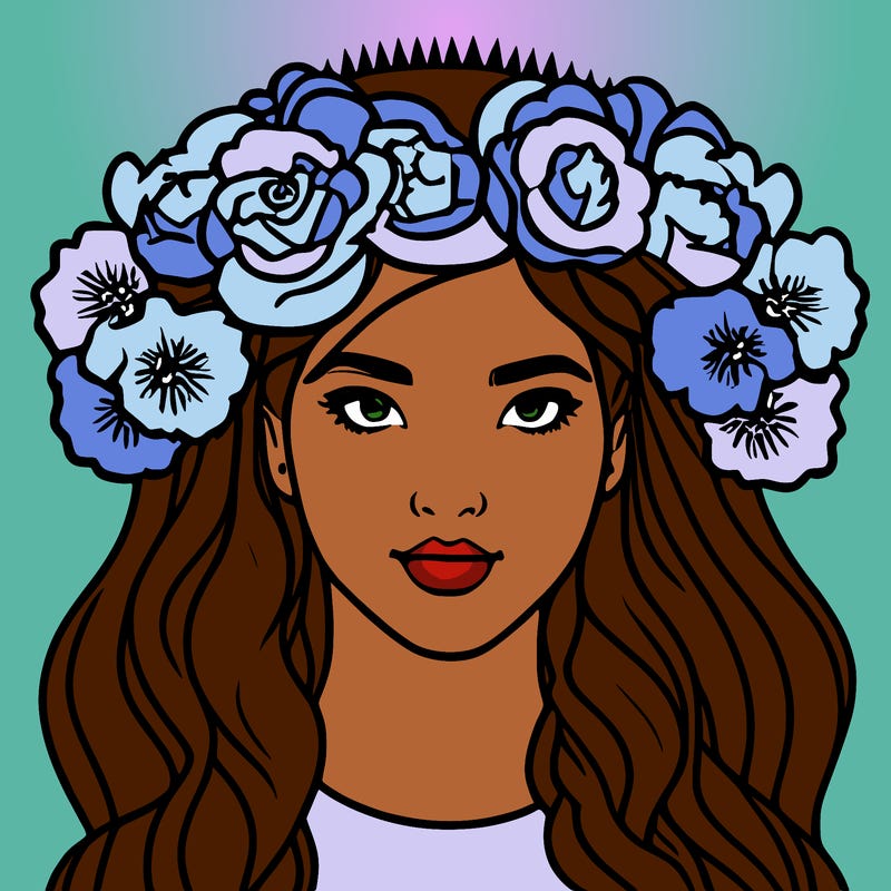 girl with flowers crown