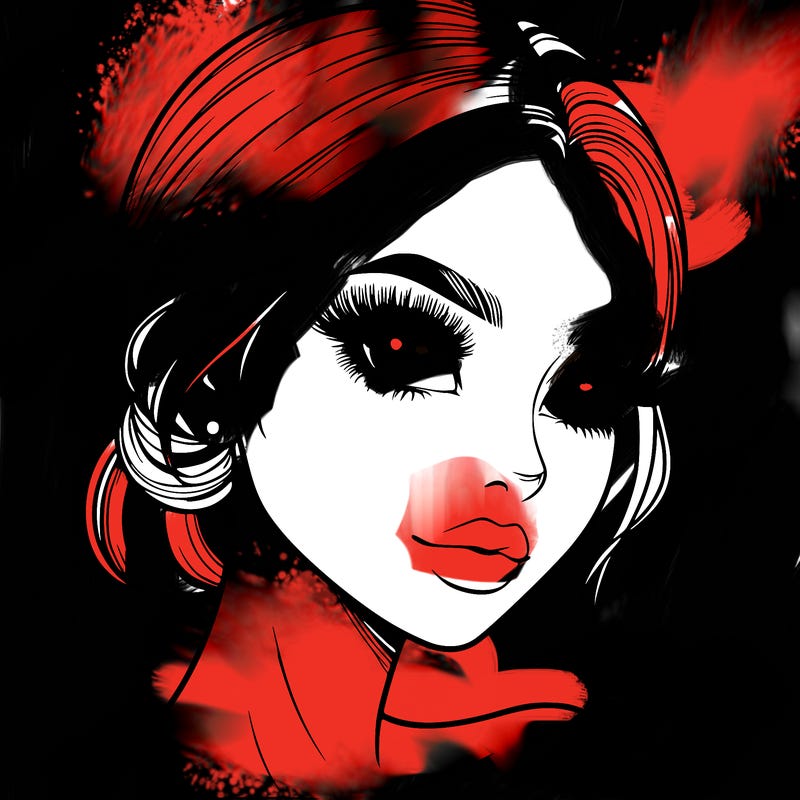 realistic girl with lashes