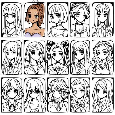 girls that look diffrent anime