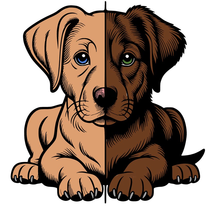 realistic dog split picture