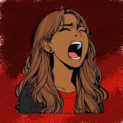 screaming realistic, girl